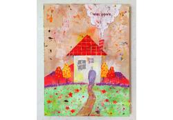 アクリルガッシュで作画した、アナログイラスト。