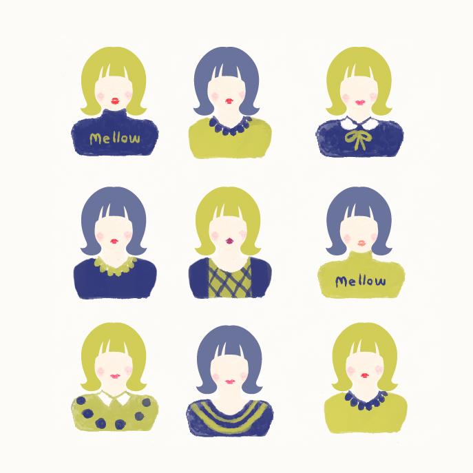 岐阜県可児市の美容室様印刷物イラスト。