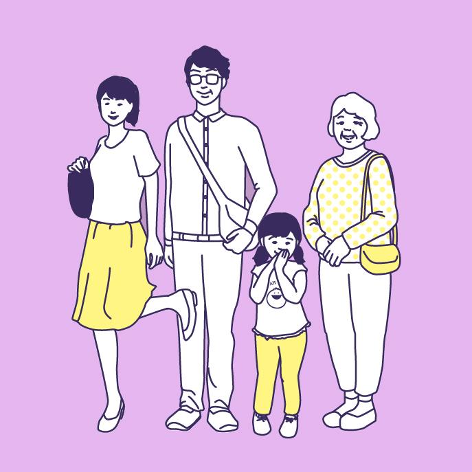 ブルーベリー農園の広告物イラスト。