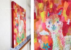 アクリルガッシュで作画した、アナログ動物イラスト。