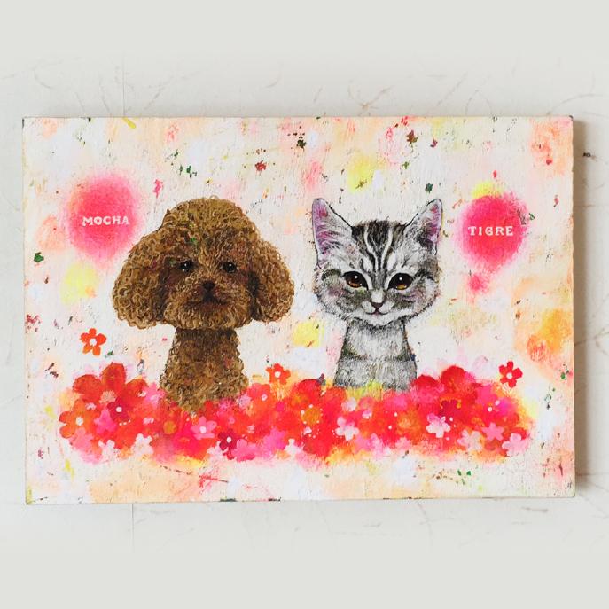 犬猫のオーダーイラスト。