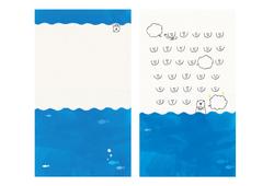 佐賀県佐賀市の美容室「ラッコのおひるね」様三つ折りカードイラスト。