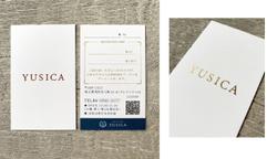 埼玉県所沢市の美容室「YUSICA」様印刷物デザイン。