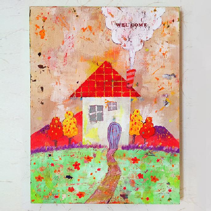 アクリルガッシュで作画した、アナログイラスト。